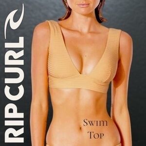 RIP CURL Premium Surf Collection Deep-V Wide Strap Swimsuit Top NWT/XL